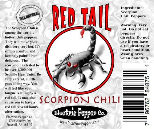 Miniatura 5 de Red Tail Scorpion Chili Peppers 10 cápsulas secas de semillas de Trinidad más 2 gratis, más picante que el pimiento fantasma