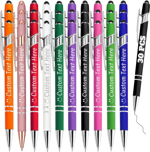 Miniatura 89 de Bolígrafos personalizados con grabado de nombre personalizado, bolígrafos de punta de lápiz con punta de lápiz personalizada, bolígrafos de Azul
