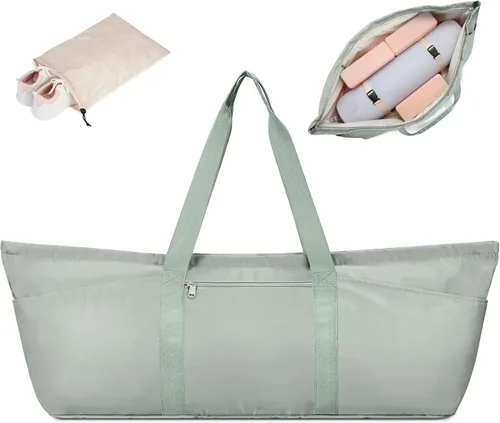 Miniatura 14 de Bolsa grande para esterilla de yoga con compartimento para zapatos y bolsillo impermeable, bolsa de gimnasio para pilates con soporte para esterilla
