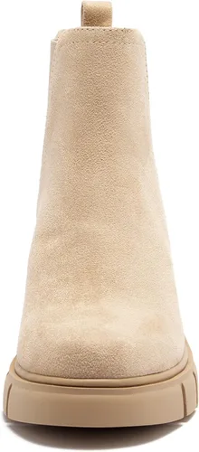 Miniatura 3 de REDTOP Botas Chelsea para mujer con tacón grueso elástico, plataforma con suela de lengüeta