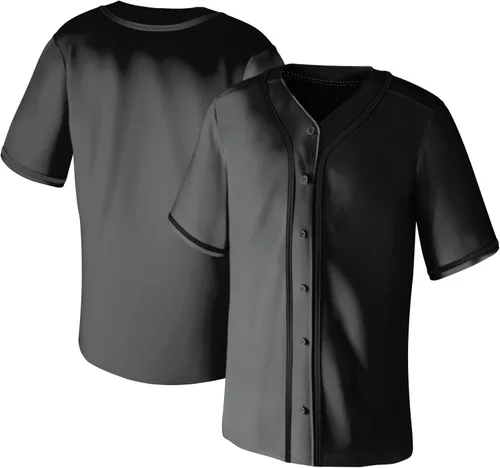 Camisetas de béisbol en blanco para hombre, camisas de manga corta, estilo Hip Hop, deportivas, casuales, con botones, uniformes Hip Pop