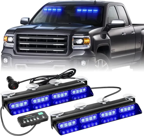 Miniatura 14 de XRIDONSEN Luces estroboscópicas de emergencia para salpicadero, advertencia intermitente de seguridad ámbar con controlador de pantalla digital