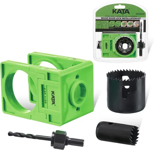 KATA 1-3/8" - 1-3/4" Kit de instalación de cerradura de puerta con ranuras grandes de eliminación de astillas, sierra de agujero para cerradura de