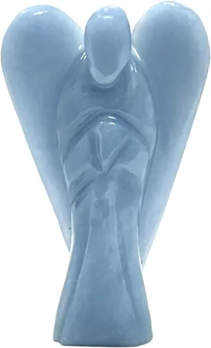 Estatua de Ángel de Angelita 2" Hermoso Ángel Guardián de Gema Natural Ángel de Cristal Tallado a Mano Encantos de Ángel para Promover Paz,