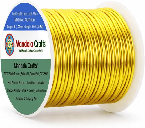 Miniatura 105 de Mandala Crafts - Alambre de aluminio anodizado de 8 calibre para hacer joyas - 9.75 m de alambre flexible negro colorido - Flexible para bonsái
