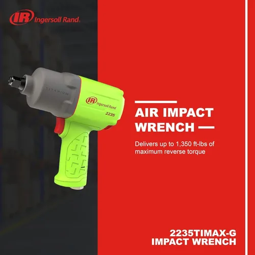 Miniatura 2 de Llave de impacto neumática de 1/2 pulgada Ingersoll Rand 2235TiMAX-G, diseño ligero de 4.6 libras, potente salida de par de torsión de hasta 1350