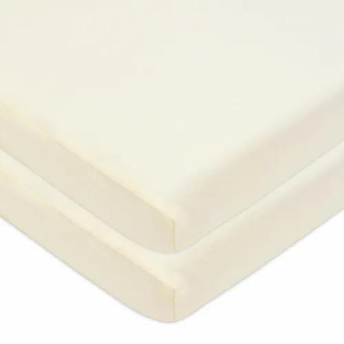 Miniatura 15 de American Baby Company - Juego de 2 sábanas ajustadas de mini cuna 100% algodón natural 38" x 24" - Sábanas portátiles pequeñas y transpirables