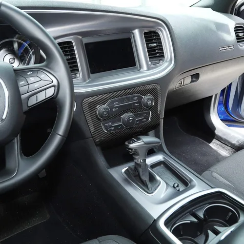 Miniatura 3 de Voodonala Para cargador de radio, CD, interruptor de CD, consolas centrales para Dodge Charger 2015-2026+, accesorios interiores, fibra de carbono