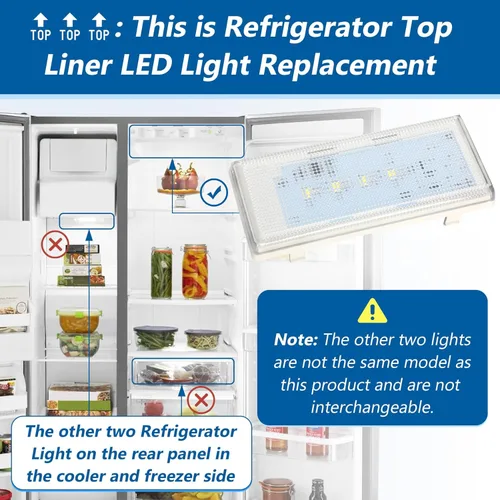 Miniatura 3 de Luz LED principal del refrigerador 2024 en refrigerador para Whirlpool WRS325FDAM02 Whirlpool WRS325FDAM04 WRS325FDAM WRS322FDAM04 WRS322FDAW04