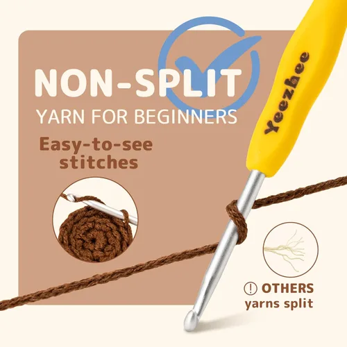Miniatura 6 de Yeezhee Kit de ganchillo para principiantes, kit de animales de ganchillo con tutoriales en video paso a paso, kit de tejido para principiantes