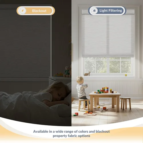 Miniatura 4 de Boolegon Persianas enrollables opacas para ventanas, inalámbricas, persianas enrollables para ventanas, tela aislante térmica, protección UV