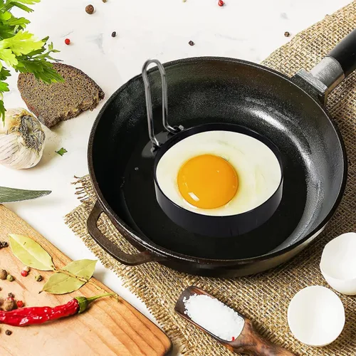 Miniatura 6 de Premier Housewares - Juego de 2 anillos antiadherentes para huevos, redondos, color negro