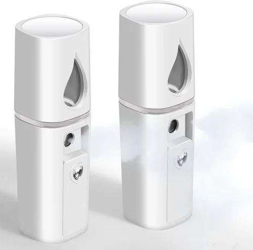 Miniatura 8 de GIVERARE Nano vaporizador facial, práctico mini rociador con espejo, rociador de niebla recargable por USB, tanque de agua visual hidratante e