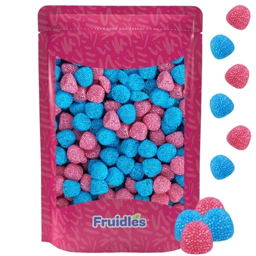 Miniatura 11 de Fruidles Gomitas de frambuesa, deliciosas gomitas de sabor a frutas recubiertas de azúcar (1 libra)