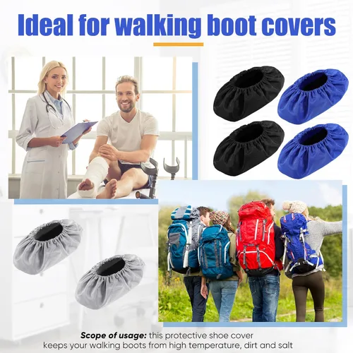 Miniatura 7 de Mepase 12 Piezas de Funda para Botas de Caminar con Fractura, Funda para Pies Reutilizable Impermeable Antideslizante para Botas de Caminar