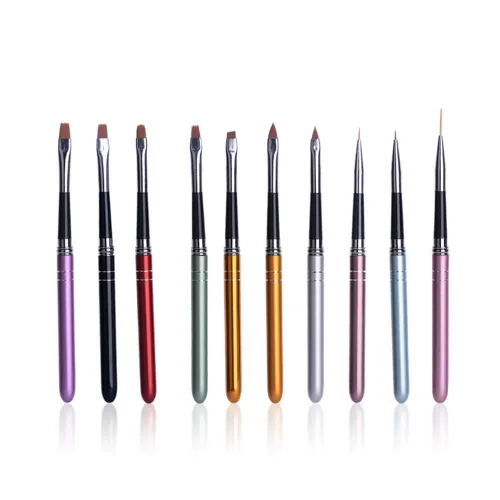10 pinceles de esmalte de uñas, diseño de cepillo para uñas, pintura de gel UV, juego de pinceles de diseño de arte de uñas, bolígrafo de dibujo de