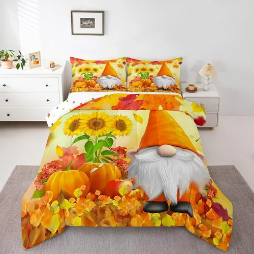 Miniatura 11 de Lindo juego de edredón de murciélago tamaño Queen con diseño de animales de Feliz Halloween, 3 piezas para decoración de habitación de niños