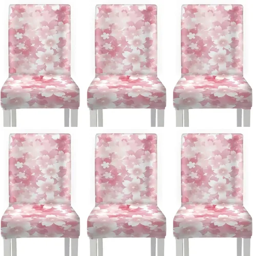 Miniatura 32 de HUGS IDEA Yellow Floral Chair Covers for Dining Room Set of 2 Flowers Kitchen Chair Covers Washable Dining Chairs Slipcovers Cubre Sillas