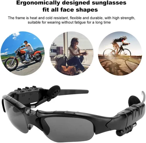 Miniatura 4 de Diyeeni - Lentes de sol inalámbricos Bluetooth con sonido estéreo HD, lentes inteligentes polarizados para reproducción de música, auriculares