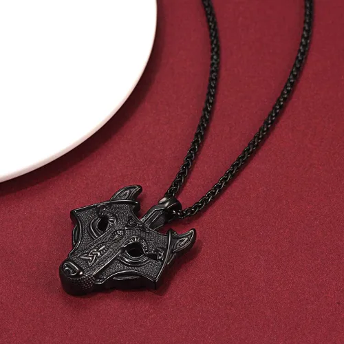 Miniatura 9 de FaithHeart Collar con colgante de lobo vikingo nórdico para hombres y mujeres, acero inoxidable, chapado en oro de 18 quilates, joyería con embalaje