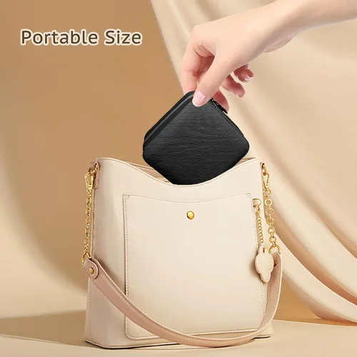 Miniatura 3 de Joyero pequeño de viaje, mini joyero portátil de cuero, organizador de anillos, estuche organizador de anillos, cajas de regalo para niñas