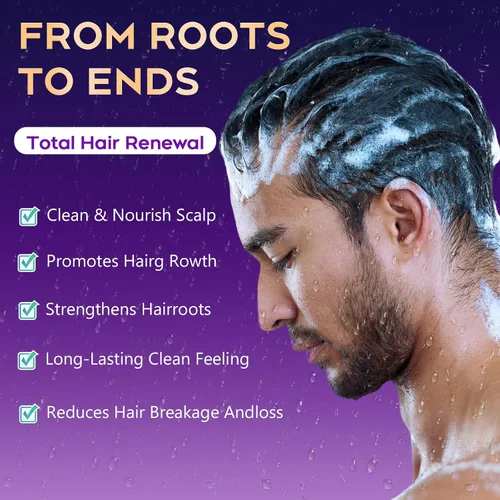 Miniatura 5 de Biotin - Champú para el crecimiento y engrosamiento del cabello con activador de raíces, champú para la pérdida de cabello para hombres y mujeres