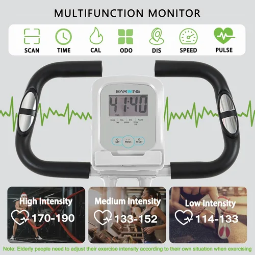 Miniatura 6 de BARWING Bicicleta de Ejercicio Estática para Entrenamiento en Casa, Bicicleta de Interior Plegable de 5 en 1 para Personas Mayores, Capacidad