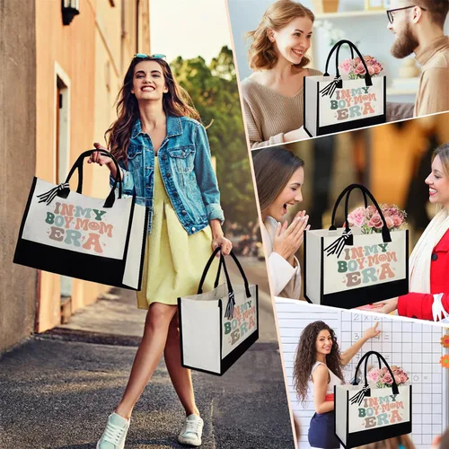 Miniatura 5 de Bolsa de lona para mamá, enfermera, profesora, jefa, perro, mamá, regalos de cumpleaños de Navidad para mujeres, señora para ir de compras