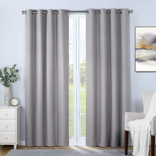 Miniatura 8 de SUN+BLK Nantes - Panel de cortina individual con aislamiento total con ojales, reducción de ruido, bloqueo de luz, marfil, 52 x 108 pulgadas Blanco