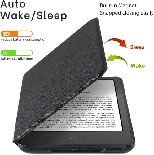 Miniatura 4 de CoBak Funda para Todos los Kindle Nuevos de 6 Pulgadas 2024 y 2022 (11ª Generación) - Cubierta Inteligente de Cuero PU, Suspensión y Activación