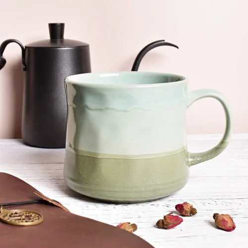 Miniatura 4 de Bosmarlin Taza de café grande de cerámica, taza de té grande para la oficina y el hogar, 21 onzas, apta para lavavajillas y microondas, 1 unidad Azul