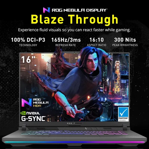 Miniatura 4 de ASUS ROG Strix G16 - Laptop para juegos, GeForce RTX 5070 Ti 12GB GDDR7, AMD Ryzen 9 8940HX, 16GB DDR5, 1TB PCIe SSD, teclado retroiluminado