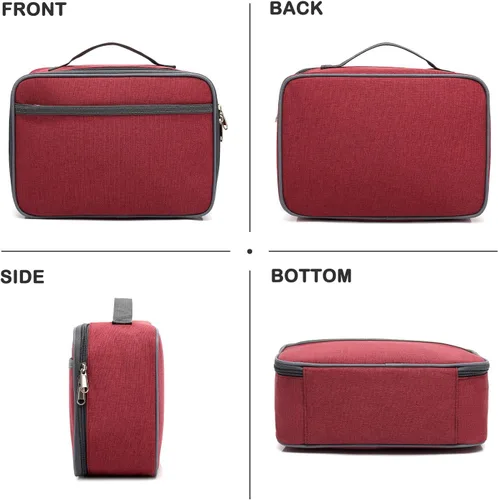 Miniatura 8 de FlowFly Lonchera para niños, bolsa suave aislada, mini hielera para el regreso a clases, kit de bolsa térmica para comidas, para niñas, niños, Rojo