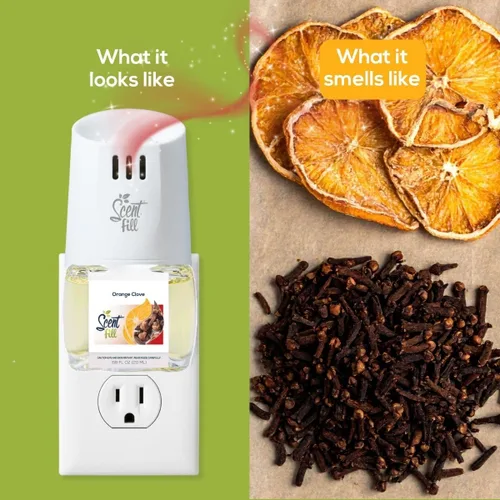 Miniatura 5 de Scent Fill Ambientador Enchufable de Naranja y Clavo, Repuestos de Aceite Perfumado, 2 Repuestos + Difusor