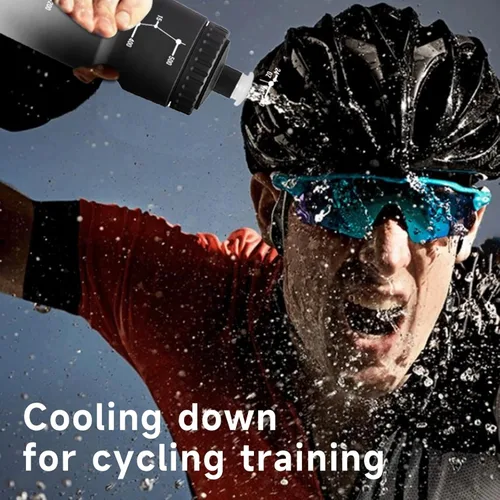 Miniatura 3 de Botella de agua para bicicleta, botella de agua exprimible para ciclismo, a prueba de fugas, sin BPA, con escala de capacidad con tapa superior