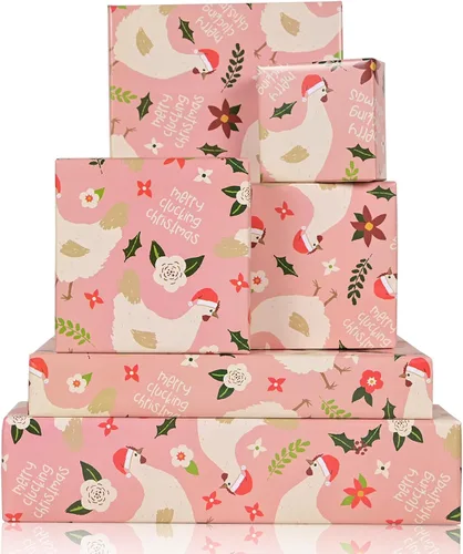 Miniatura 9 de Dtiafu Papel de Regalo Navideño Afroamericano Papel de Regalo Negro de Papá Noel a Granel Diseños Lindos de Navidad para Personas Negras