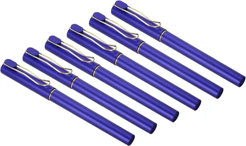 PATIKIL Bolígrafos de gel de tinta negra, paquete de 12 bolígrafos de punta fina de 0.020 in, suministros de oficina de escritura suave con tapa Azul