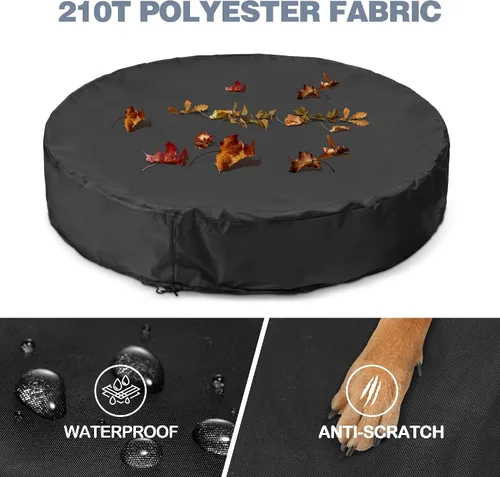 Miniatura 3 de Niubya Cubierta redonda para piscina para perros, cubierta plegable para piscina para mascotas, impermeable, a prueba de polvo y lavable, con diseño