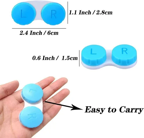 Miniatura 2 de KISEER Paquete de 4 Estuches Coloridos para Lentes de Contacto Portador Contenedor Kit de Almacenamiento y Remojo