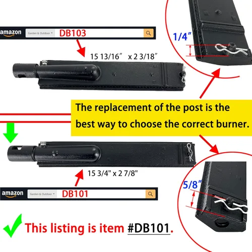Miniatura 6 de Parts DB101 - Juego de 3 tubos de quemador de hierro fundido de 15 13/16 pulgadas, piezas de repuesto para parrilla de gas Jennair 720-0061