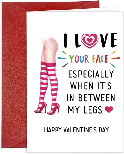 JUESMOS Divertida tarjeta del día de San Valentín para él, marido, novio, tarjeta traviesa del día de San Valentín para marido, hombres, prometido