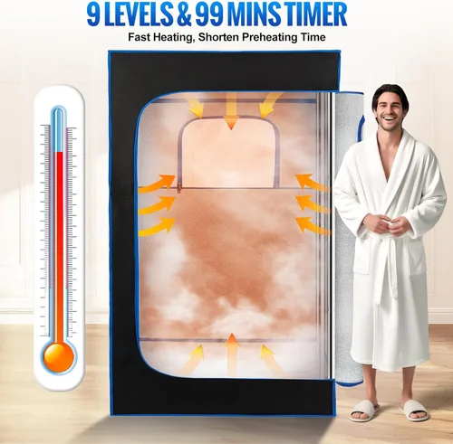 Miniatura 2 de X-Vcak Sauna para 2 personas, sauna portátil con 5 capas impermeables, tienda de campaña de sauna de vapor portátil con 2 vapores, 2 sillas