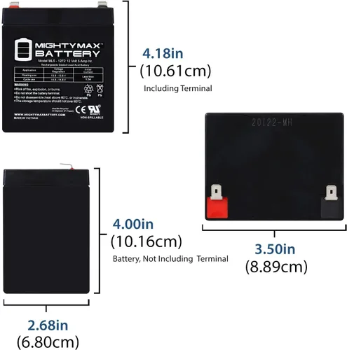 Miniatura 2 de Mighty Max Battery Batería de repuesto SLA de 12V 5Ah F2 SLA para puerta de garaje Craftsman 41A822-2 Pack