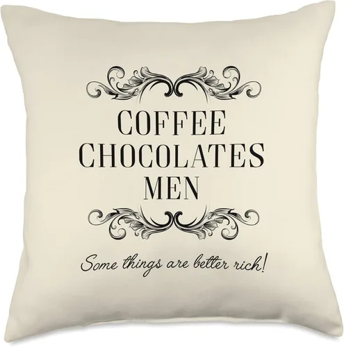 Miniatura 5 de Ideas de regalo para amantes del chocolate para mujeres, chocolates, café y hombres son mejores ricos, divertido con texto humor, 15.7 x 15.7 in