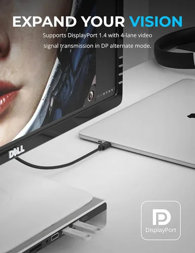 Miniatura 5 de SABRENT Cable Thunderbolt 3 USB-C [certificado] de 7.8 pulgadas (7.9 in) 40 Gbps Carga de 100 W Chip E Mark para MacBook, laptops, puertos