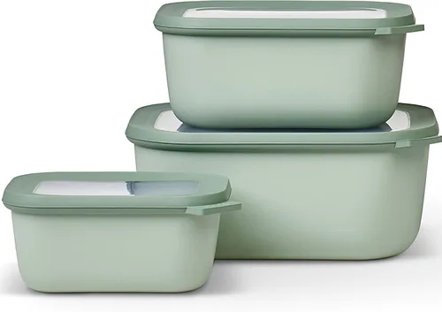 Mepal Juego de 3 piezas Cirqula Multi Bowl - Contenedor de almacenamiento de alimentos con tapa - Adecuado como caja de almacenamiento hermética