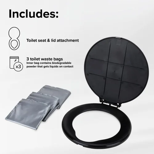 Miniatura 6 de Camco Asiento de Inodoro de Cubo con Tapa - Convierte Cubo Estándar de 5 Galones en Inodoro Portátil para Acampar - Conveniente Inodoro de Camping