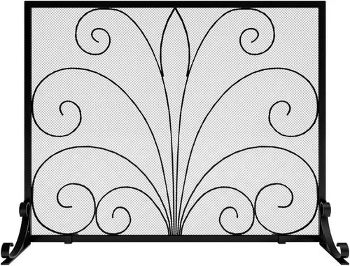 Miniatura 8 de Fire Beauty Pantalla para chimenea, hierro forjado hecho a mano, malla de metal para fuegos de horno, protector de chispas seguro, accesorios