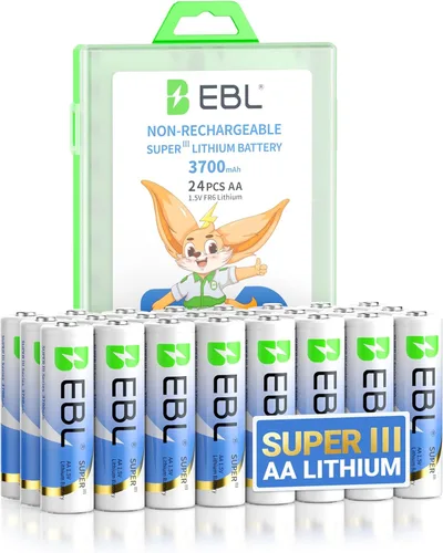 Miniatura 11 de EBL Baterías de litio AA de 3700 mAh, paquete de 8 baterías no recargables de 1.5 V de más larga duración doble A mejoradas, baterías AA de litio