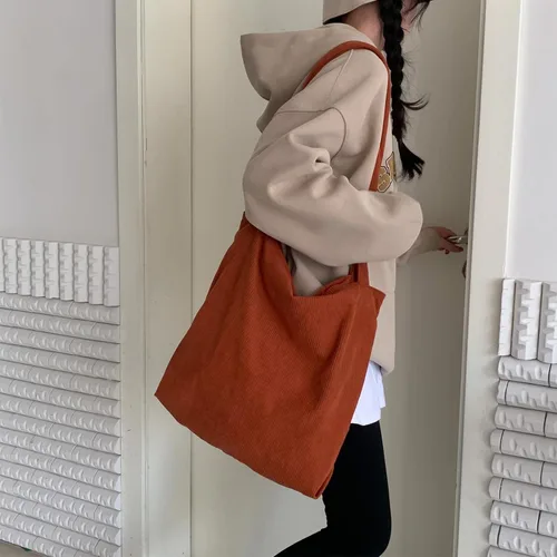 Miniatura 8 de WantGor Bolso de mano de pana para mujeres, bolsos de hombro estilo hobo grandes, bolsos casuales de gran capacidad para compras y trabajo